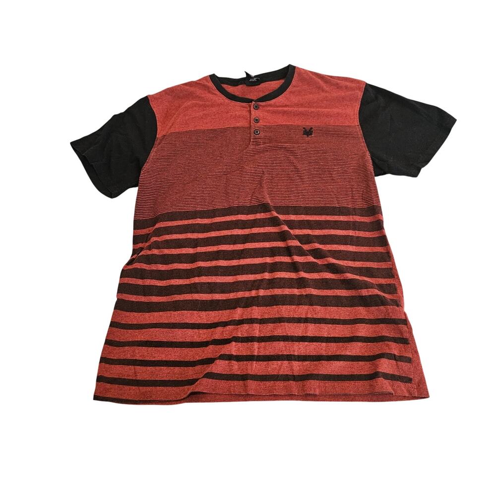 Zoo York Unbreakable Red Black Striped Henley T-Shirt Men’s Large